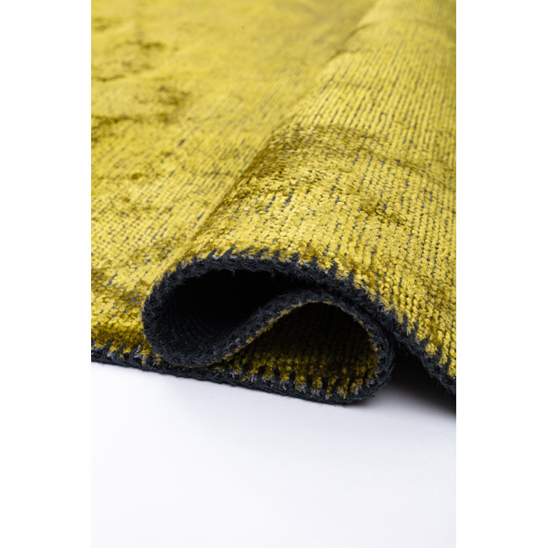 Rapture Yellow Abstract Luxury Area Rug, Rectangle 7'10" x 11'2"