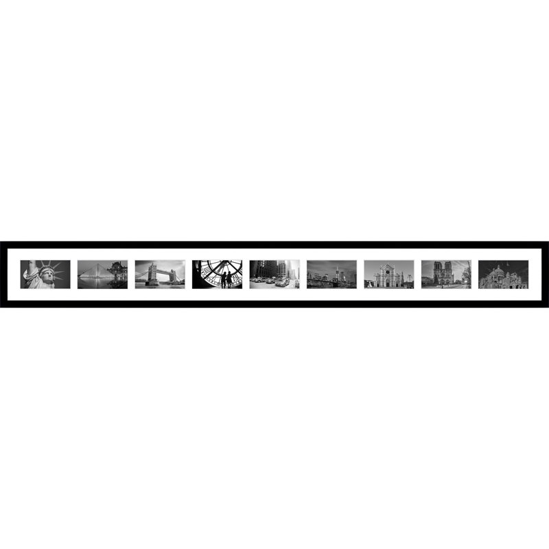 Kus Wood Picture Frame with Mat, Glossy Black