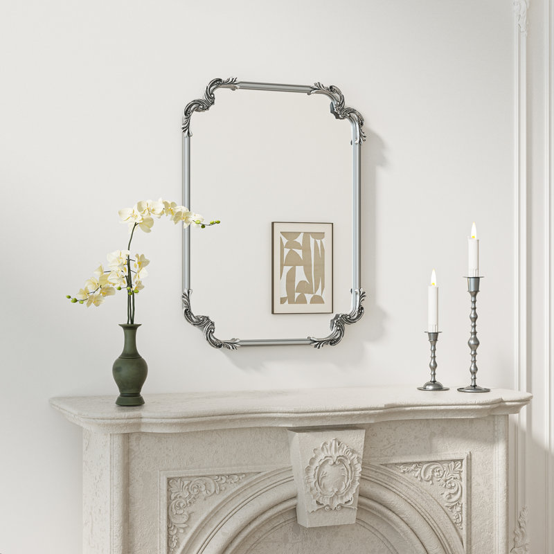 Miroir d'appoint Genan, Argent antique, 30 po x 22 po