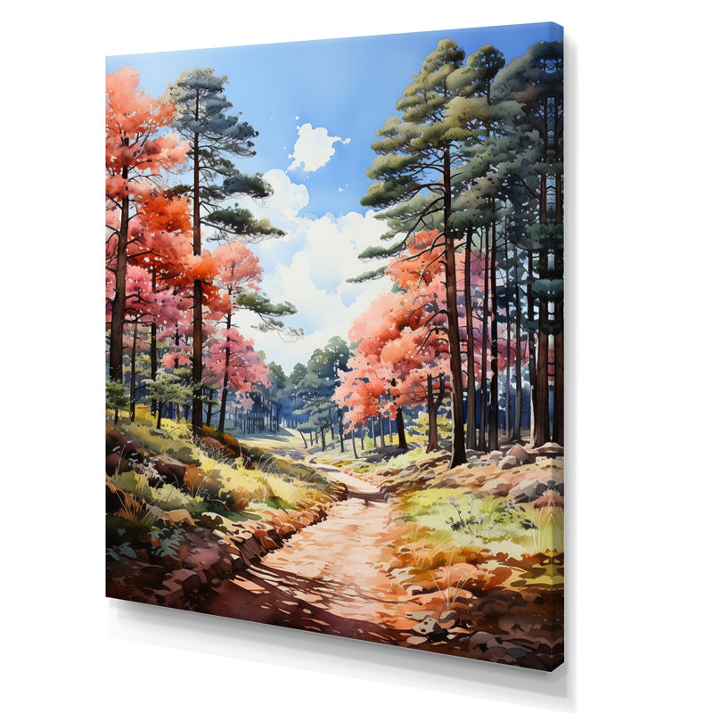 «Green Pine Tree Dancing Shadows» sur toile, H 40 po x l 30 po x P 1,5 po, Toile tendue