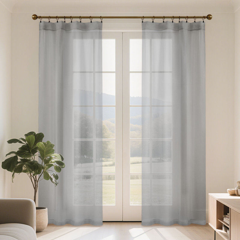Voilage avec passe-tringle Voile, L 42 po x L 84 po, Gris