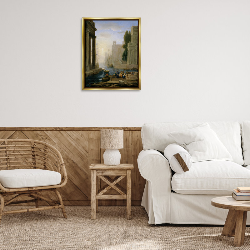 «Classic Claude Landscape», toile encadrée noire encadrée par one1000paintings, H 31 po x l 25 po