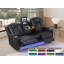 Canapé inclinable électrique en cuir avec lampe de lecture et porte-gobelets Tayeba-106485172