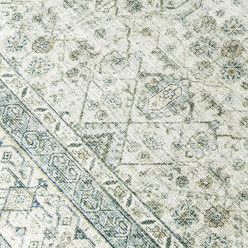 Nainika Bev Distressed Machine Washable Area Rug, Runner 2'6" x 8', Green