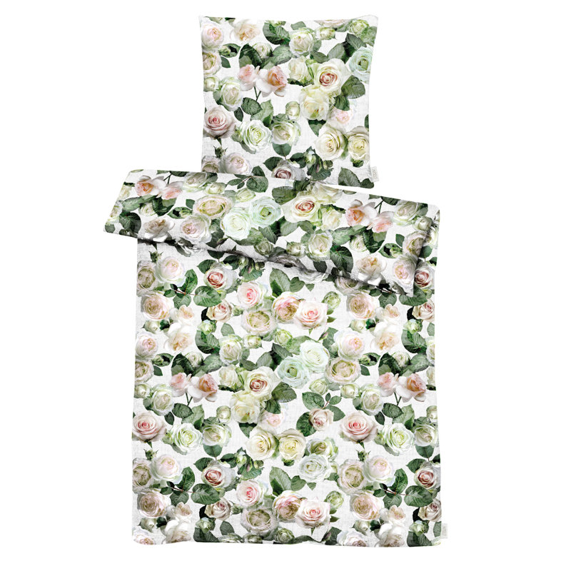 Summergarden Floral Duvet Cover Set with Pillowcases, 155 x 220 cm - 1 Pillowcase (80 x 80 cm)