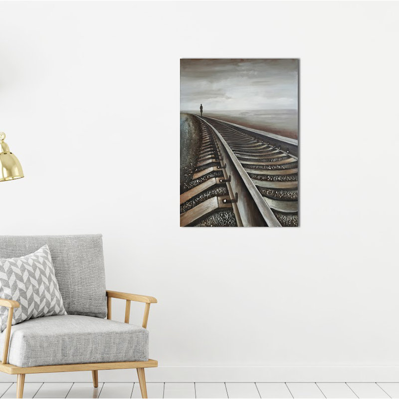 « chemin de fer ii », reproduction de peinture à l’huile sur toile tendue