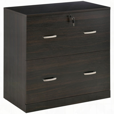 2-Drawer Lockable File Cabinet with Hanging Bar for Home Office Storage