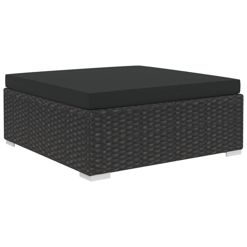 Agostiña 8 Piece Sectional with Cushions, Black, Black