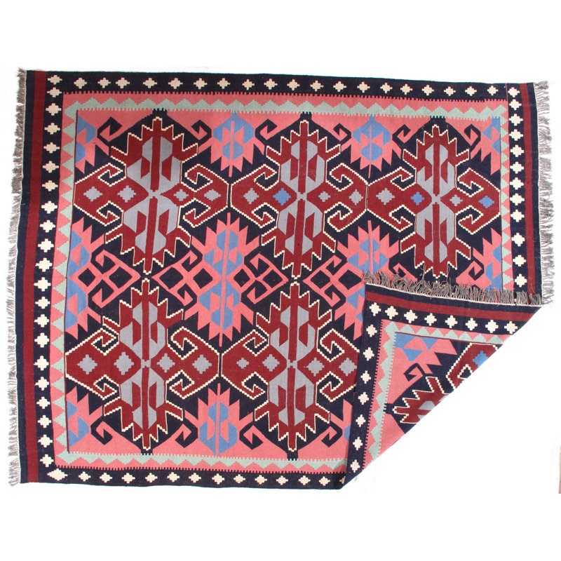 Turkish Wool Southwestern Area Rug in Peach