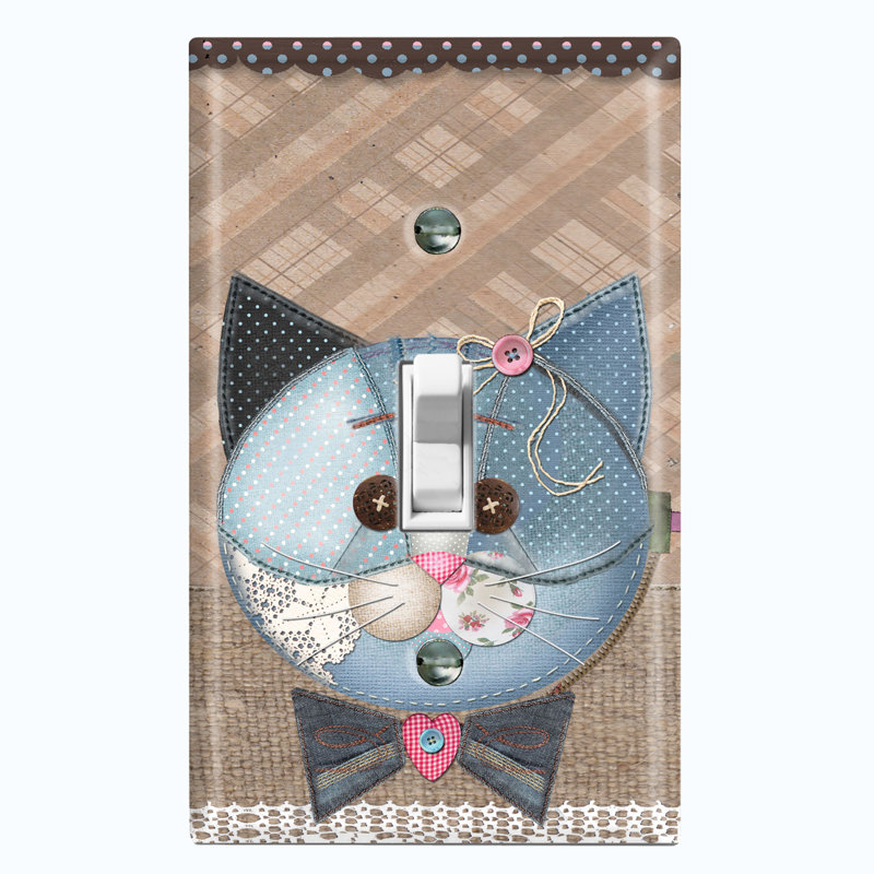 Plaque murale avec interrupteur à bouton-poussoir Patchwork