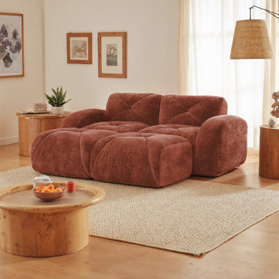 Luxury Velvet Cloud Sofa with Modular Ottomans – No Assembly, Ergonomic & Anti-Slip Design