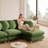 Chenille Loveseat Sofa with Deep Seating and Modular Flexibility