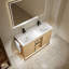 Meuble-lavabo autoportant 48 po avec double lavabo en résine-121082355