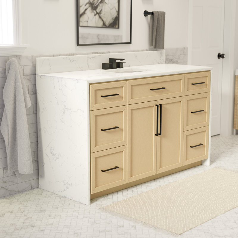 Ensemble de meuble-lavabo 60 po Akalya, Chêne blanc