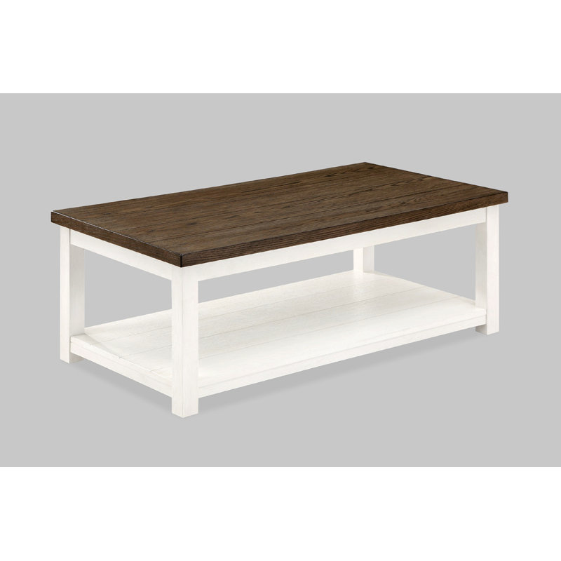 Wooden Coffee Table, Rectangular Table With Casters
