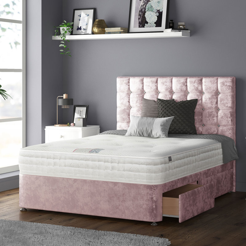Rochester Upholstered Headboard, Pink, Double (4'6)