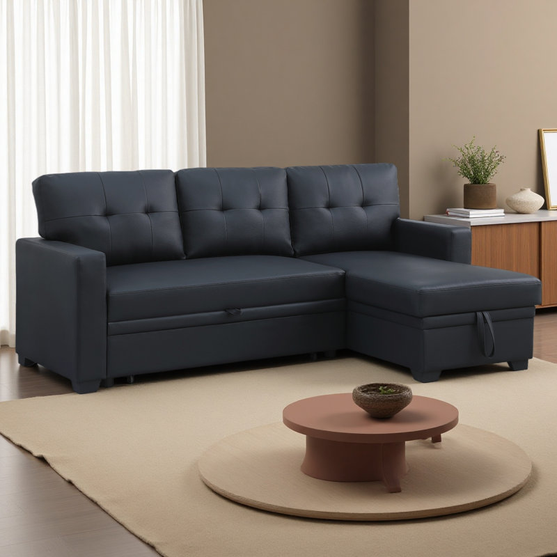 Canapé modulaire convertible rembourré avec méridienne coulissante