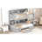 Twin Size Bunk Bed With Built-In Shelves Beside Both Upper And Down Bed And Storage Drawer