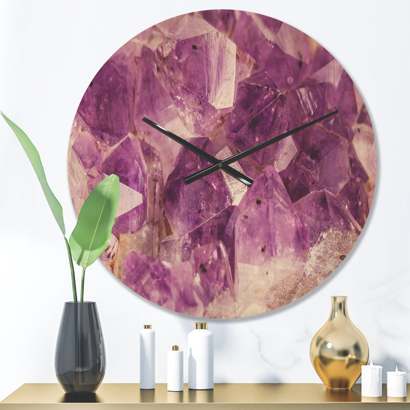 Horloge murale mauve améthyste mauve moderne, Moyen