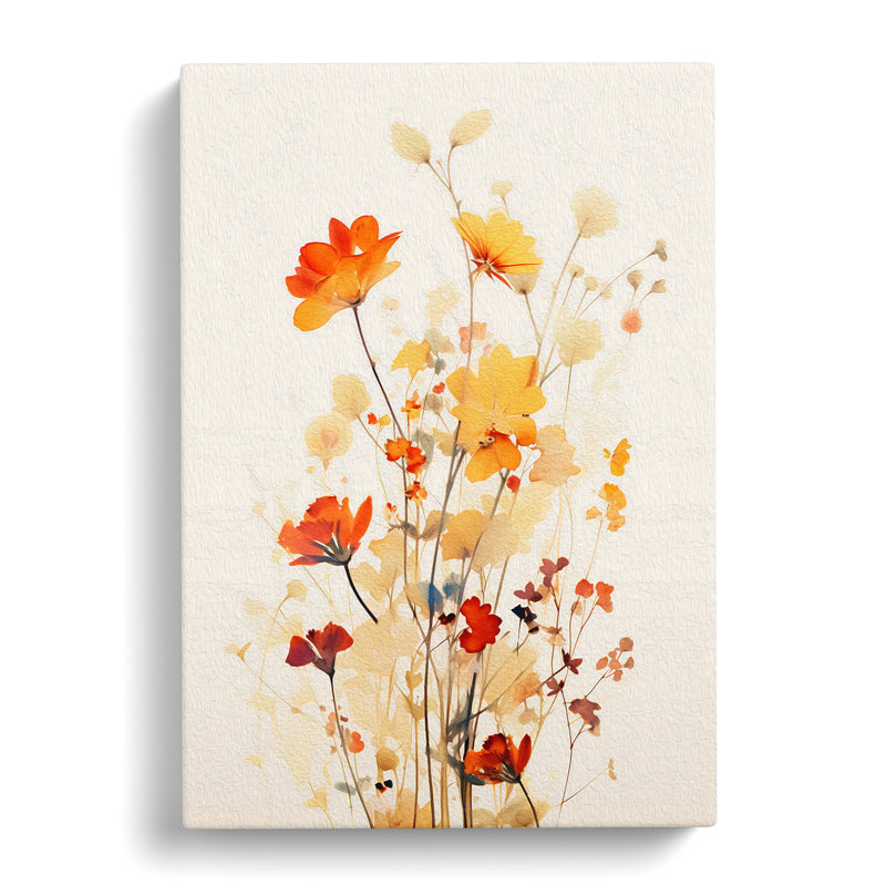 Wildflowers Minimalism - Wrapped Canvas, 76cm H x 50cm W x 3cm D