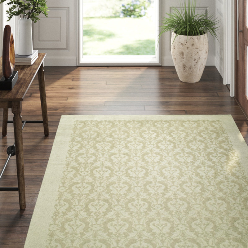 Aurea Hand-Knotted Area Rug in Bay Leaf, Rectangle 6' x 9'