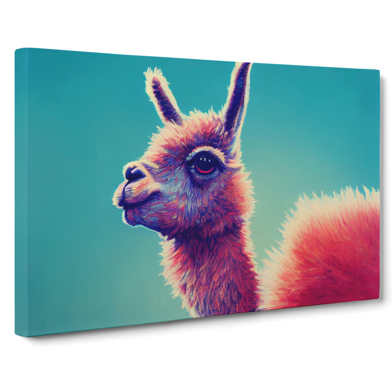 Llama In Colour Vol.2 - Wrapped Canvas, 35cm H x 50cm W x 3cm D