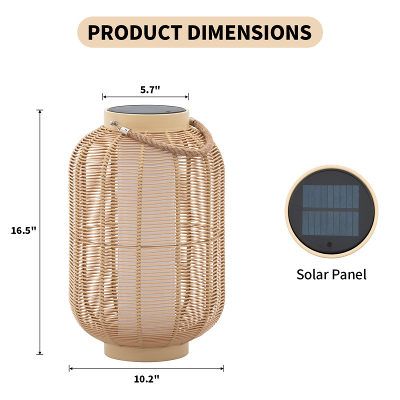 Outdoor Solar Lanterns Waterproof Rattan Lantern Hanging Solar Lights Decorative Light for Garden