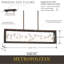 Luminaire suspendu rectangulaire unique à 6 lumières
