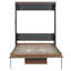 Lit escamotable double avec bureau pliable et rangement - Lit mural peu encombrant pour bureau à domicile ou chambre d'amis - Noyer et gris-395909640