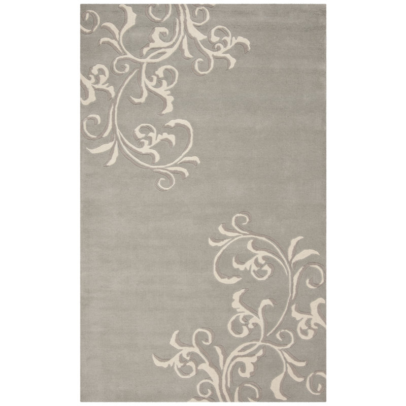 Avalon Vine Martha Stewart Hand Tufted Wool Floral Rug, Rectangle 9' x 12'