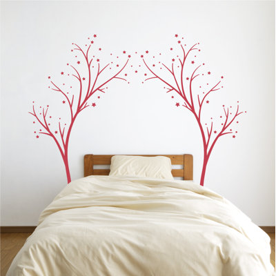 Décalcomanie murale arbres étoiles