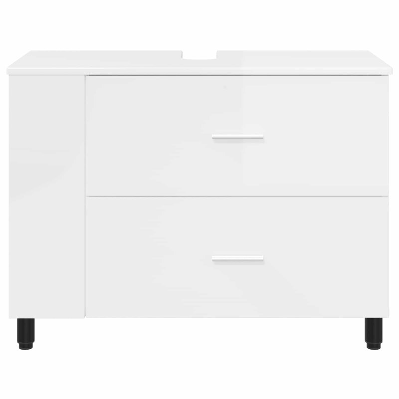 80 mm Single Double Bathroom Vanity Base, High Gloss White