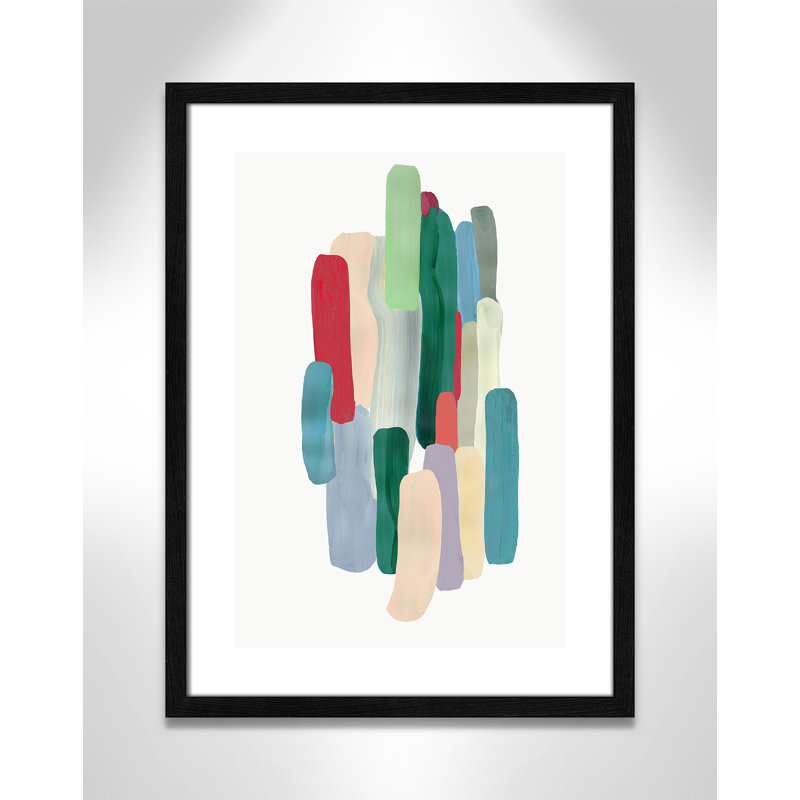 " Smooth Compound " Painting Print, 23" H x 17" W x 0.75" D, Black Wood Grain