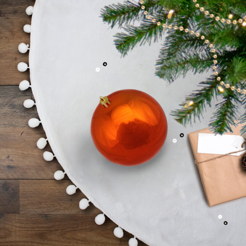 Boules de Noël Bubblegum incassables à 4 finitions, H 4 po x l 4 po x P 4 po, Orange brûlé brillant