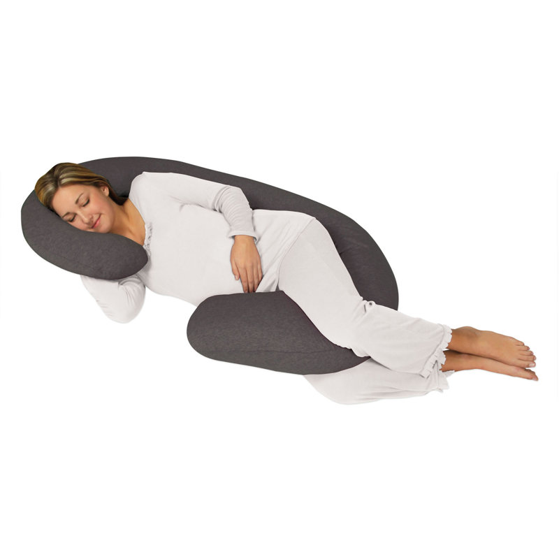 Snoogle Chic Jersey Total Body Pillow, Charcoal