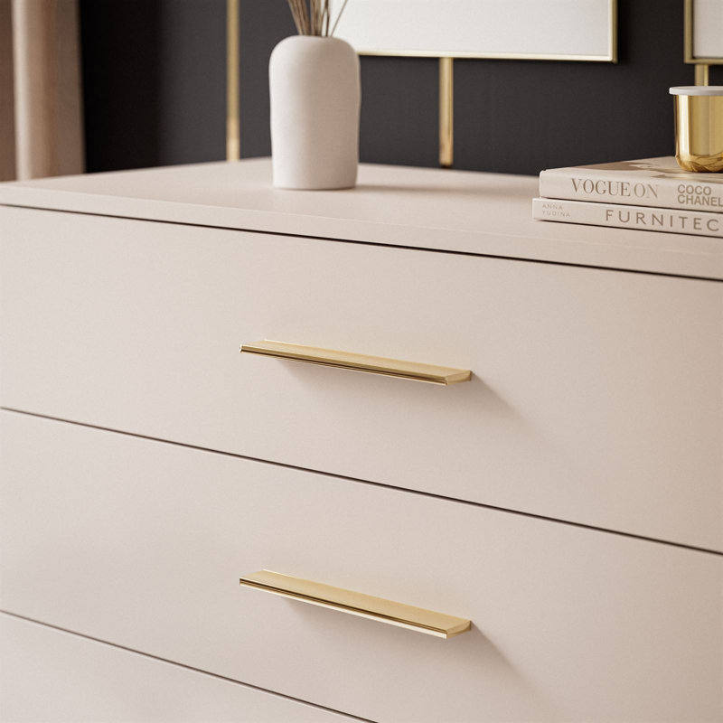 Chrisshanno Chest of Drawers, Gold Chrome