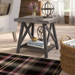 Isakson Trestle End Table with Storage Shelf