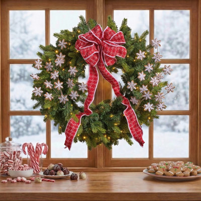 32" Gingerbread Snowflake Spray Set of 2