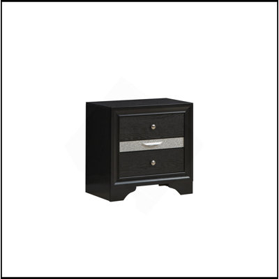Wooden 2 Drawer Nightstand