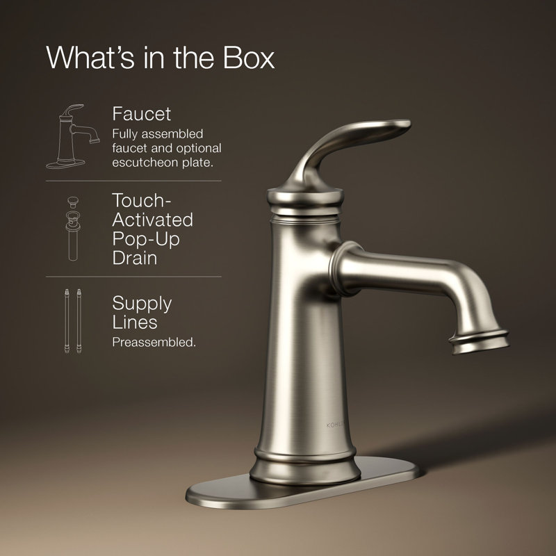 Bellera Single-Handle Bathroom Sink Faucet, 1.2 Gpm In Polished Chrome, Vibrant Brushed Nickel, 1.2 