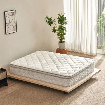 12" Full Size Mattress With Memory Foam And Pocket Spring, Medium Firm For Relief, Open - Cell Structure Coils, Zero Motion Transfer, Easy To Expand Cooling Gel Foam, Setup