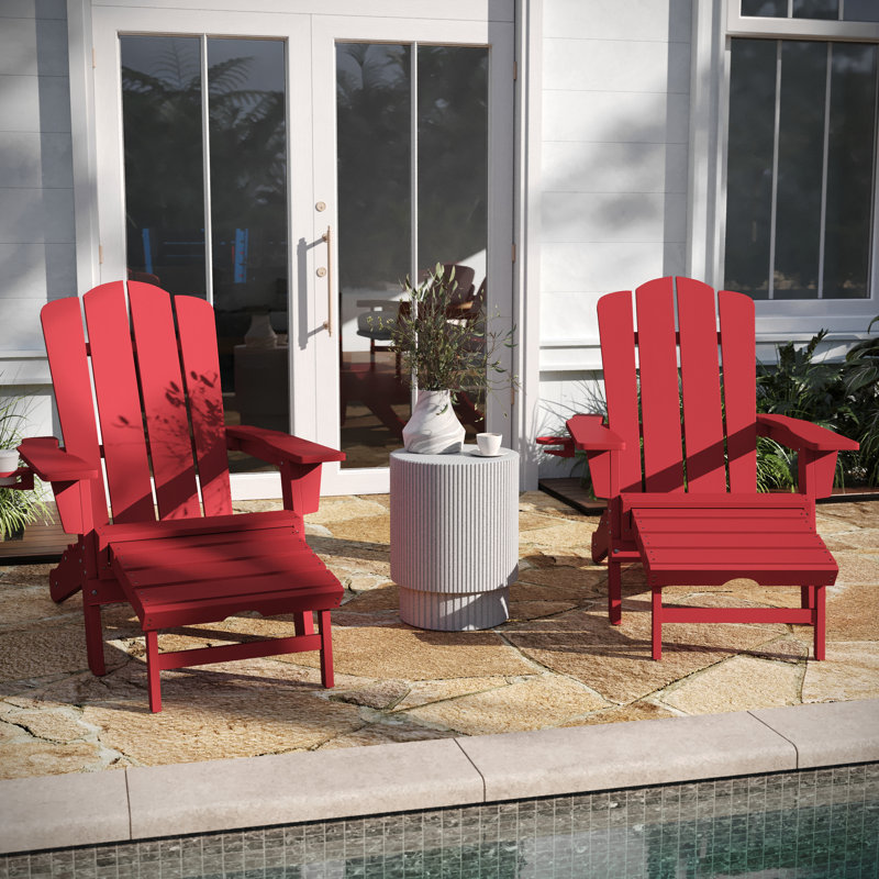 Chaise Adirondack en plastique, Rouge