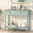 Floriean Rustic Vintage Farmhouse Style Console Table - 2 Drawers, Bottom Shelf-1367979146