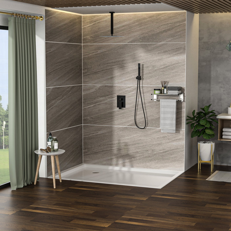 Ceiling Mounted Dual Shower - Oil Rubber Bronze Rainfall And Handheld Easy Clean System With Adjustable