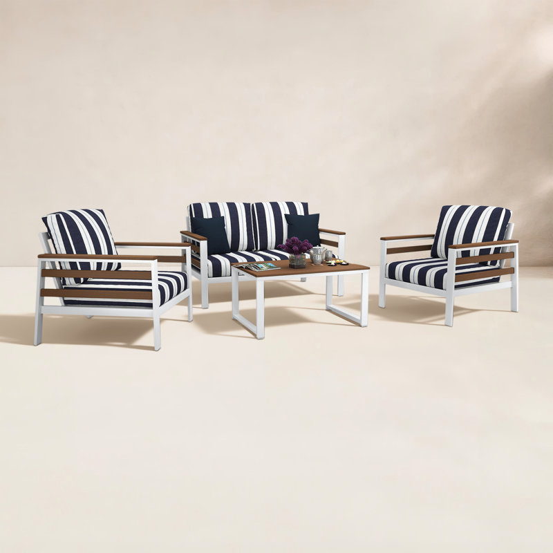 Townsend 4-Person Sunbrella® Patio Seating Group, Antique Mahogany