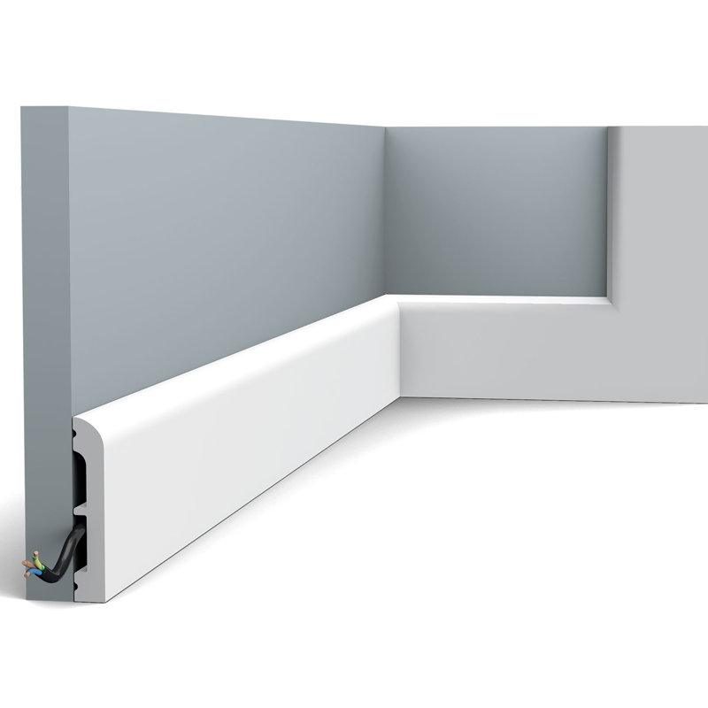 1/2 in D x 3 in W x 78-3/4 in L Primed White High Impact Polystyrene Baseboard Moulding