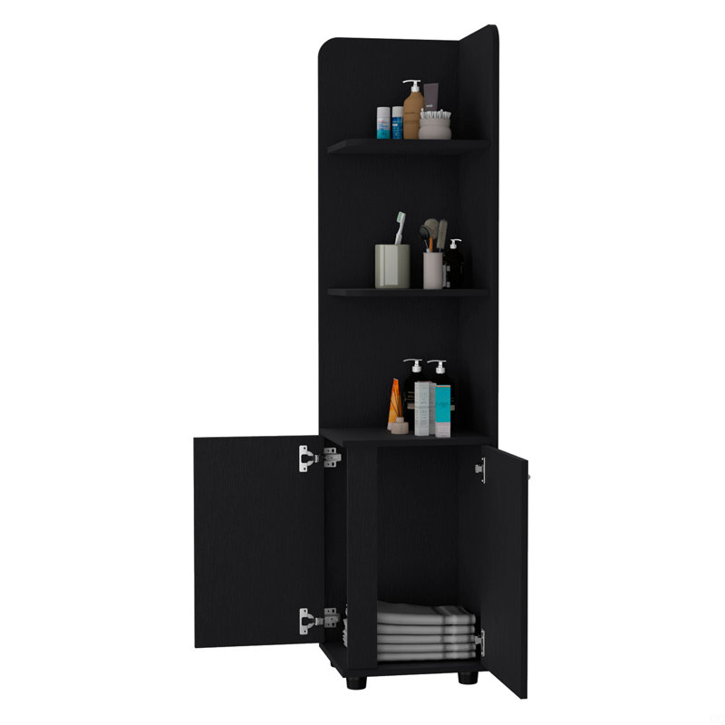 2-Door Cabinet With 3 Corner Shelves