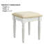Meuble-lavabo transitionnel blanc et tabouret, miroir à 3 côtés, bois massif, tiroirs de rangement, décor de chambre à coucher 1pc avec style, couleur, tiroirs pour