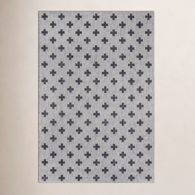 Umbria Striped Geometric Outdoor Rug