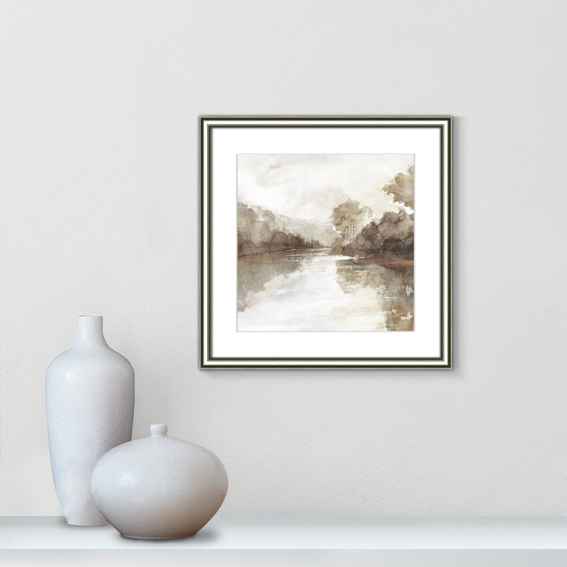 «Fall Nature Print» par Eva Watts, L 18,25 po x H 18,25 po, Imprimé mat, Argent classique